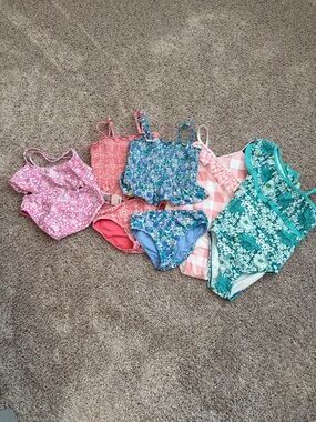 Vineyard Vines/ Janie and Jack Girls Multi-Color Floral & Gingham Swim Set